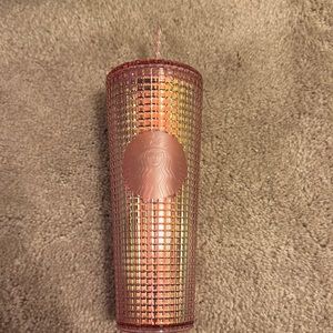 Starbucks pink holo grid cup